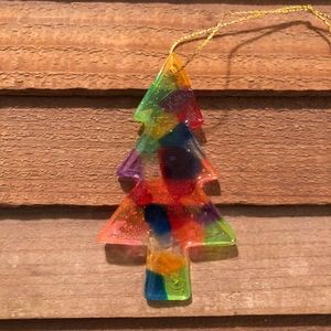 Tree Shaped Colorful SunCatcher Christmas Ornament